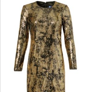 Slate & Willow Gold and Black Sequin Dress